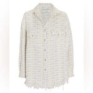 IRO Cream Textured Button-Up Top